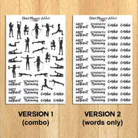 Workout Exercise and Fitness Planner Stickers (S-322)