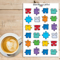 Kawaii Jigsaw Puzzle Planner Stickers (S-054)