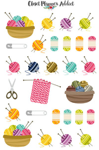 Knitting and Yarn Planner Stickers