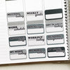 Monochromatic Planner Labels and Half Box Stickers (FP-017)