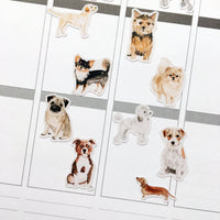 Watercolour Dogs Planner Stickers (S-324)