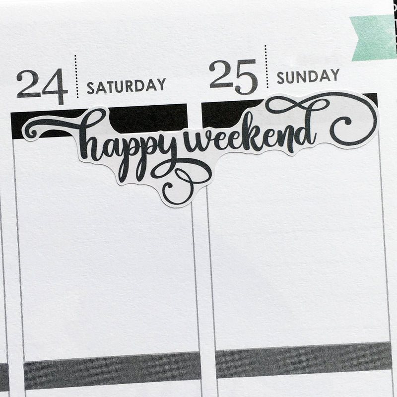 Monochromatic Weekend Planner Stickers (FP-016)