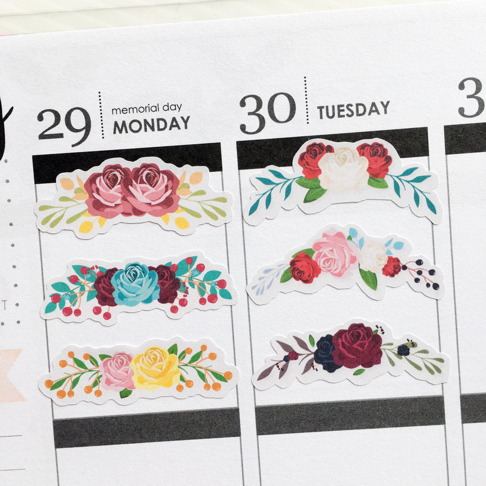 Floral Wreaths Planner Stickers (S-175)