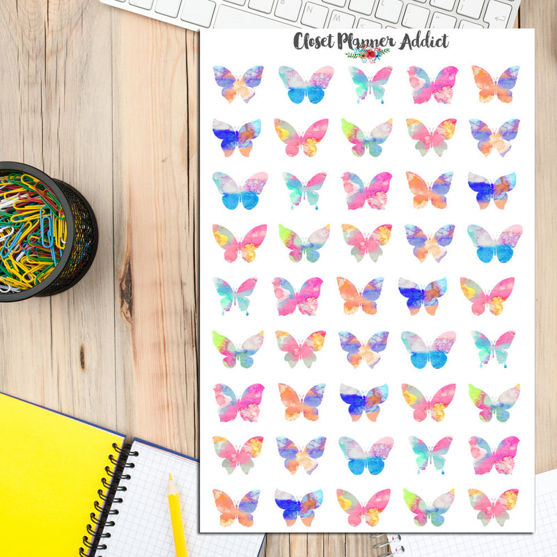Watercolour Butterflies Planner Stickers (S-057)