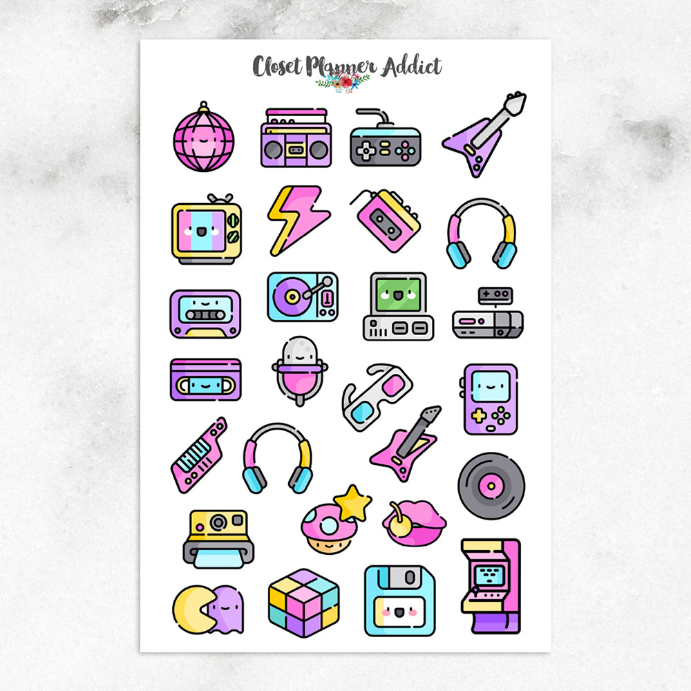 Rocking to the 80s Planner Stickers (MGB-JULY21)