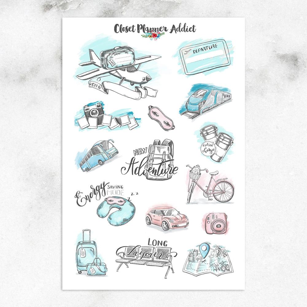 Travel Journal Planner Stickers (MGB-JUNE19)