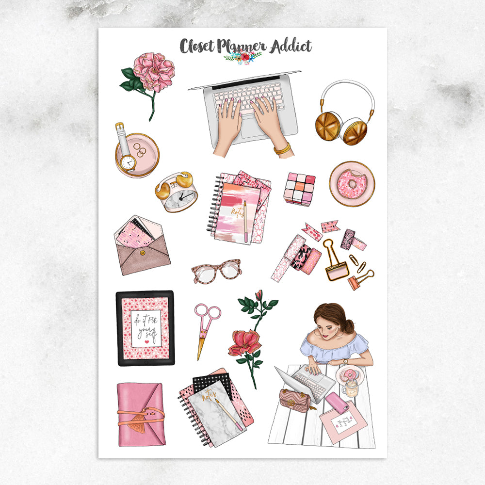 Pink Lifestyle Planner Stickers (MGB-MAY19)
