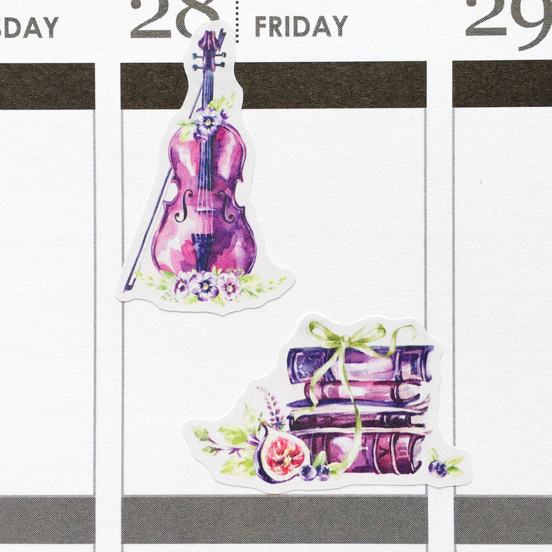 Violet Books and Violins Planner Stickers (MGB-APR18)