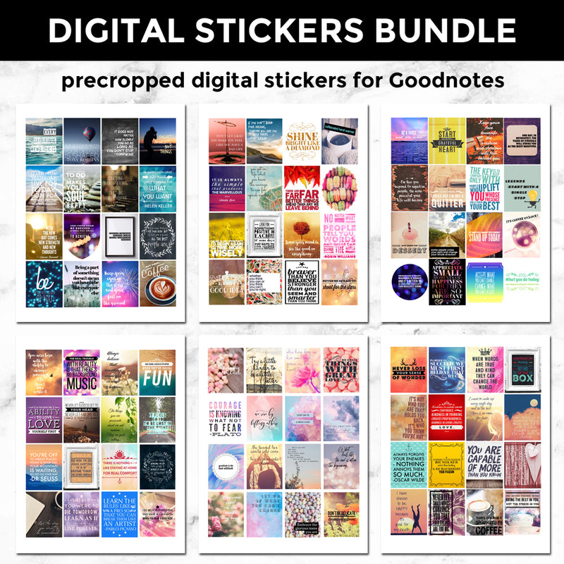 Motivational Quotes Digital Stickers Bundle (DIGI-001) | Instant Download