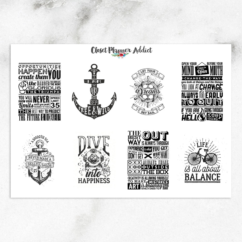 Motivational & Inspirational Quotes Planner Stickers (MS-011)