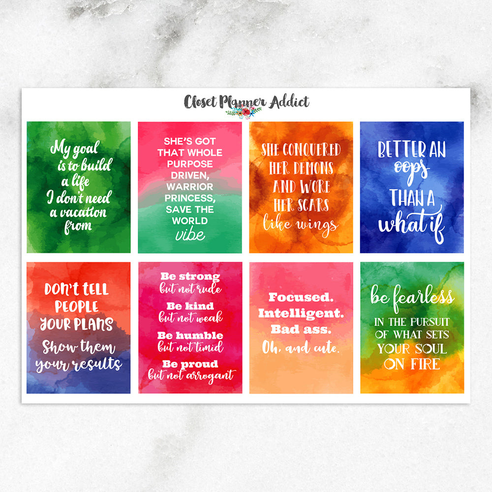 Motivational & Inspirational Quotes Planner Stickers (MS-022)