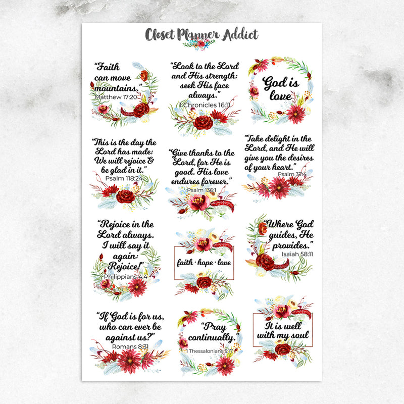 Christian Bible Verses and Scriptures Planner Stickers (MS-023)