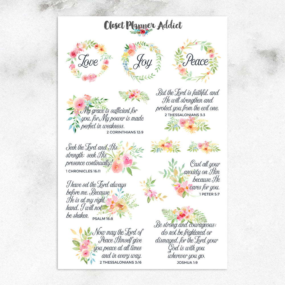 Christian Bible Verses and Scriptures Planner Stickers (MS-043)