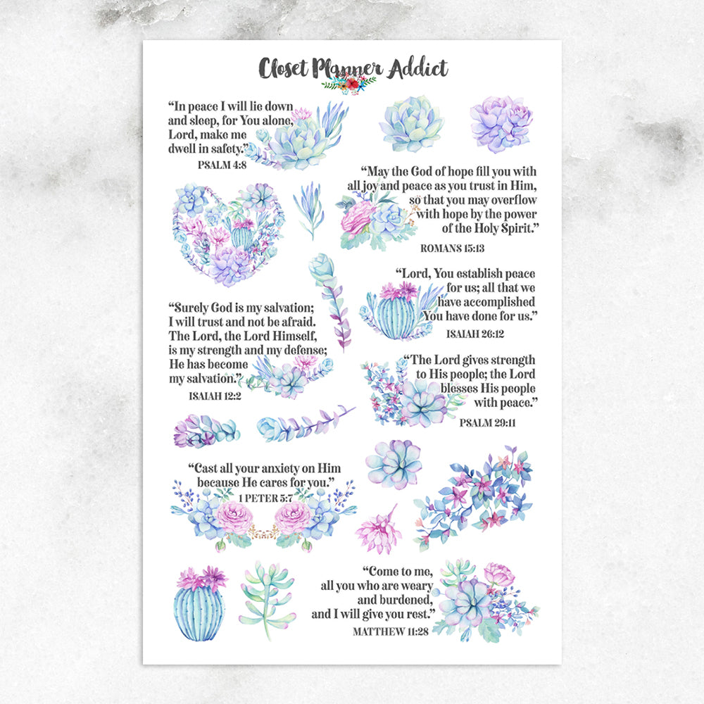 Christian Bible Verses and Scriptures Planner Stickers (MS-037)