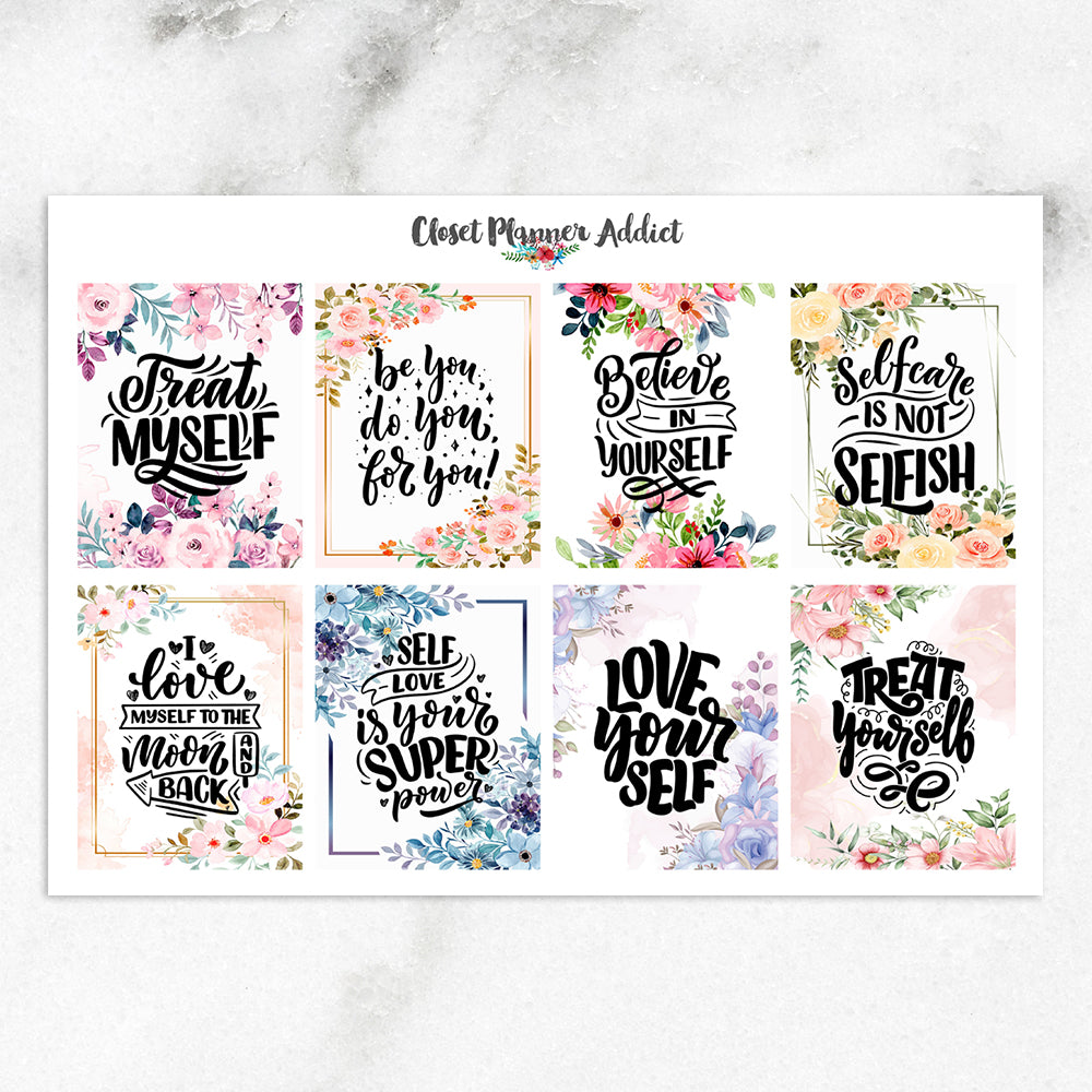 Motivational & Inspirational Quotes Planner Stickers | Self Care (MS-040)