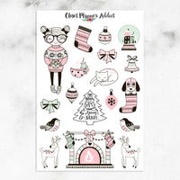 Pink Christmas Planner Stickers (MGB-NOV17)