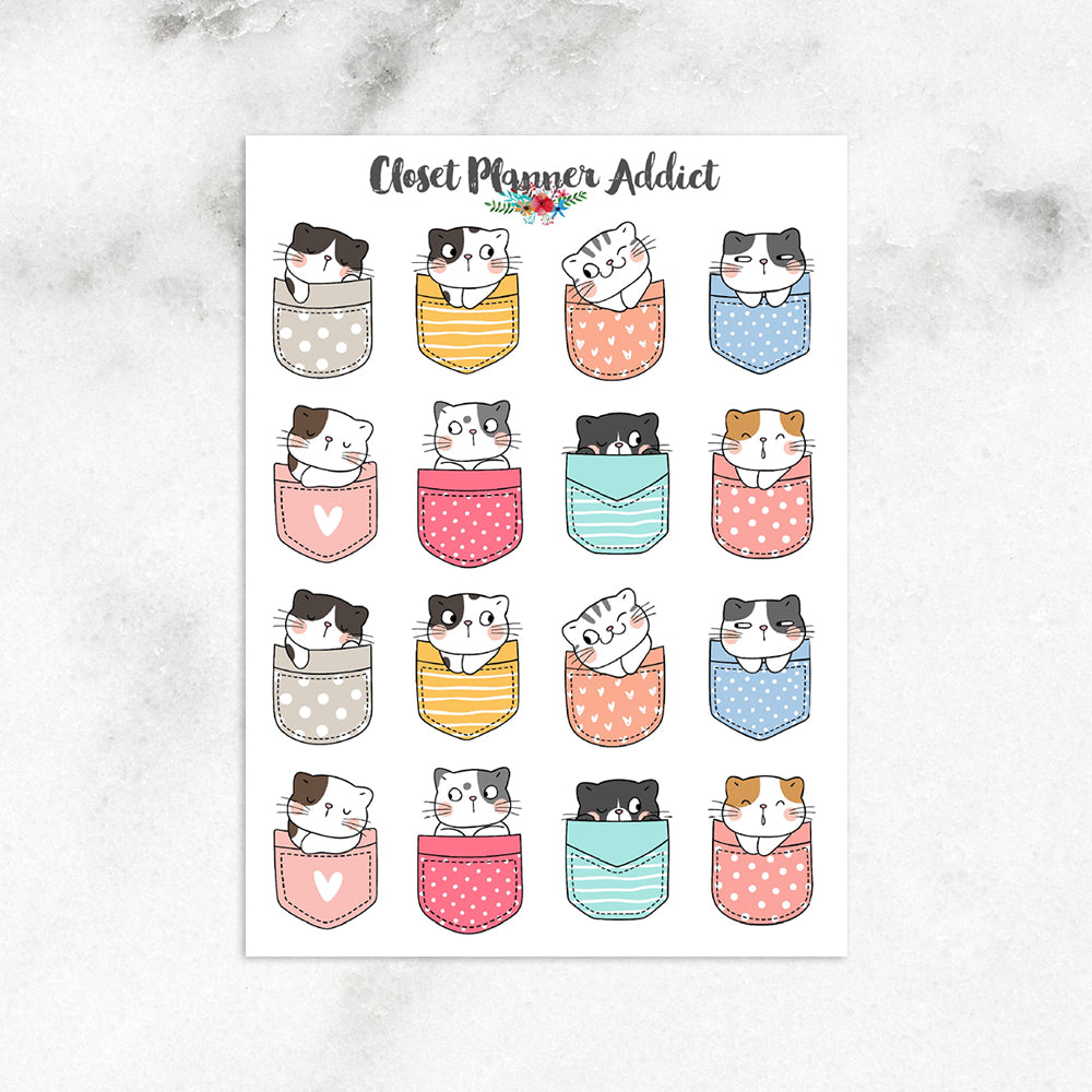 Kitty Vibes Only Planner Stickers | Cute Cats Stickers (MGB-OCT22)