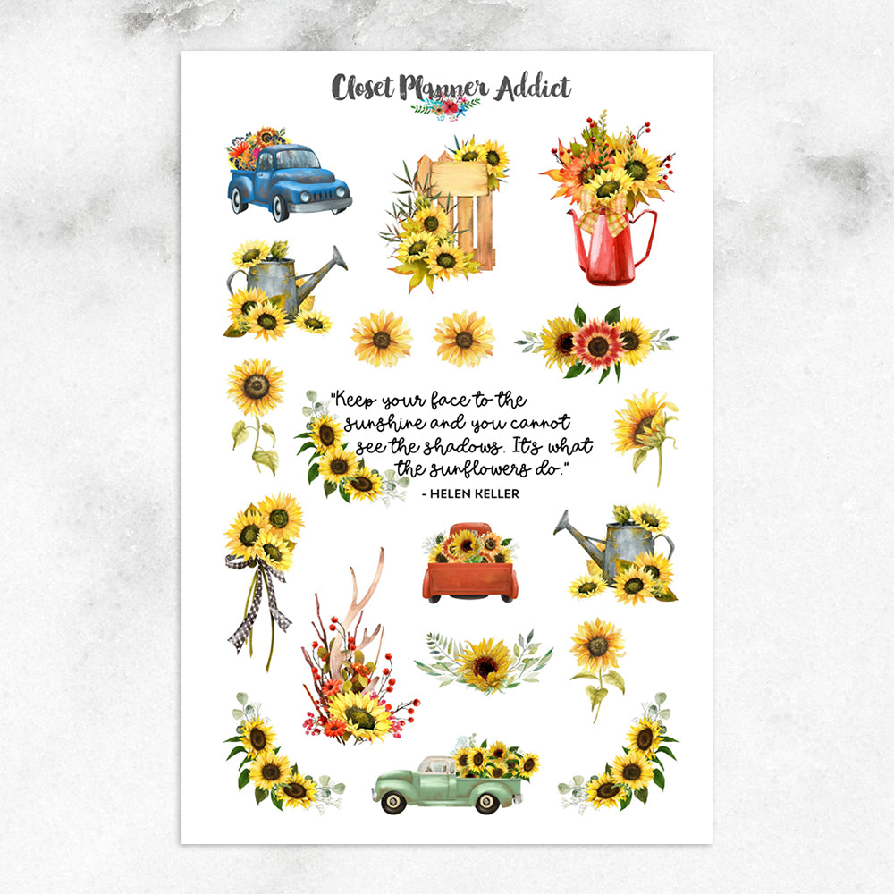 Bloom with Grace Sunflowers Planner Stickers (MGB-OCT21)