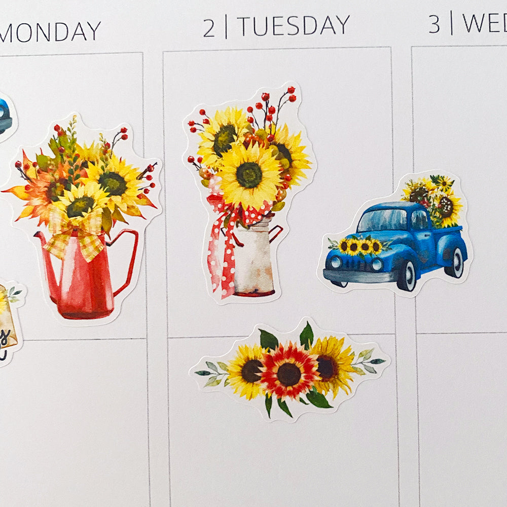 Bloom with Grace Sunflowers Planner Stickers by Closet Planner Addict (MGB-OCT21)