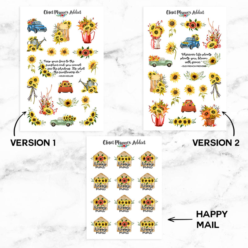 Bloom with Grace Sunflowers Planner Stickers by Closet Planner Addict (MGB-OCT21)