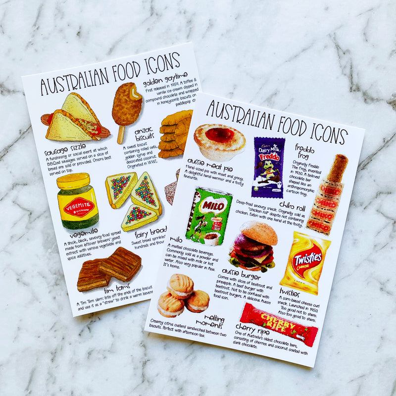 Australian Food Icons Part 2 Postcard by Closet Planner Addict (PC-011)
