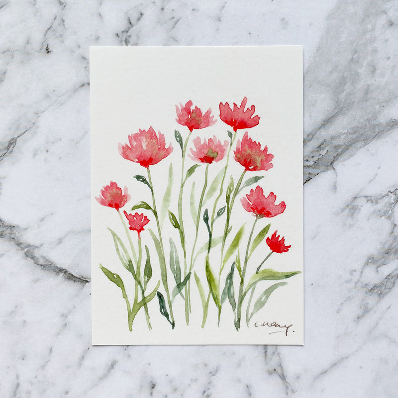 Poppies Postcard by Closet Planner Addict | Watercolour Postcard (PC-022)
