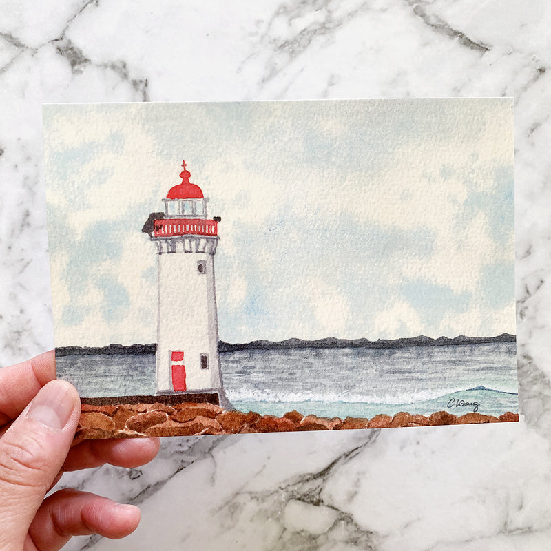 Griffiths Island Lighthouse Postcard by Closet Planner Addict | Port Fairy Victoria (PC-031)