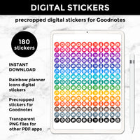 Rainbow Planner Icons Digital Stickers | Instant Download | DIGITAL STICKERS (DIGI-003)