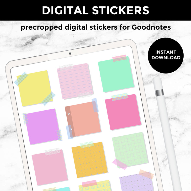 Pastel Sticky Notes Digital Planner Stickers | Instant Download | DIGITAL STICKERS (DIGI-004)